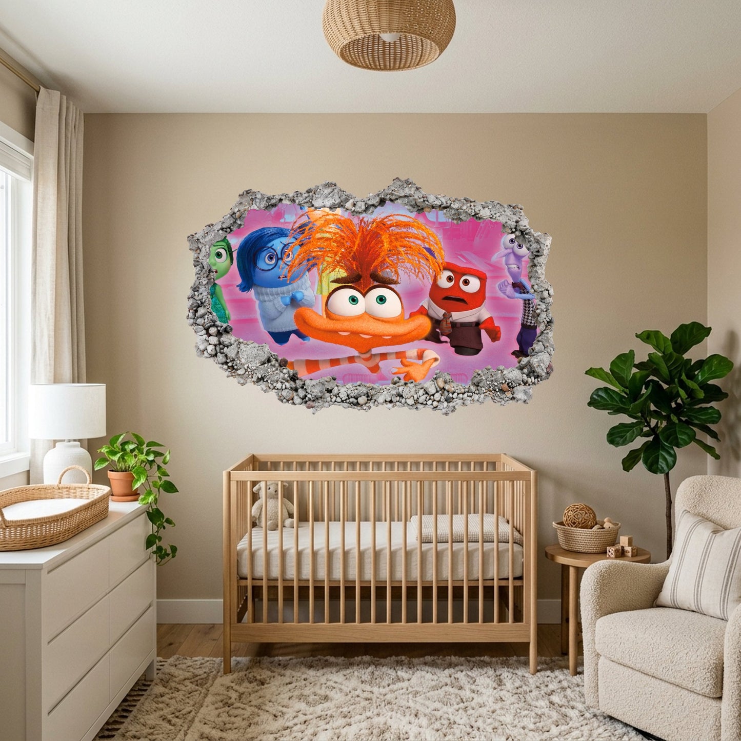Inside Out 2 Disney Pixar Smashed Brick Decal 3D Smashed Wall Decal 292