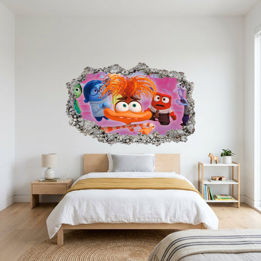 Inside Out 2 Disney Pixar Smashed Brick Decal 3D Smashed Wall Decal 292
