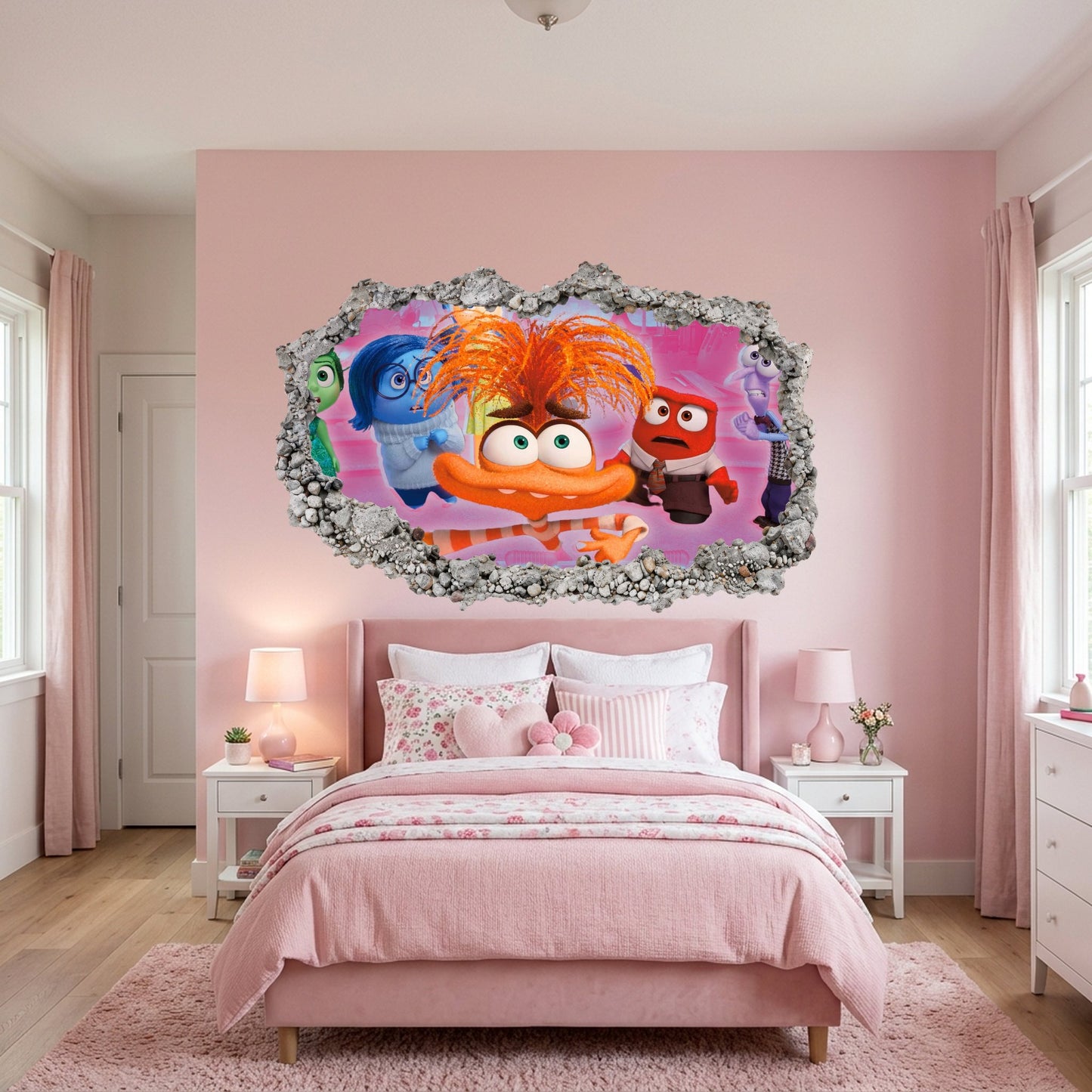 Inside Out 2 Disney Pixar Smashed Brick Decal 3D Smashed Wall Decal 292