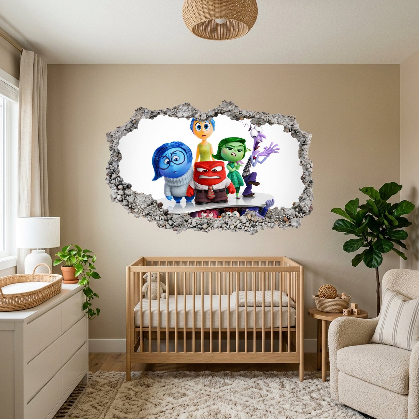 Inside Out 2 Disney Pixar Vinyl Mural Smashed Brick Decal 289
