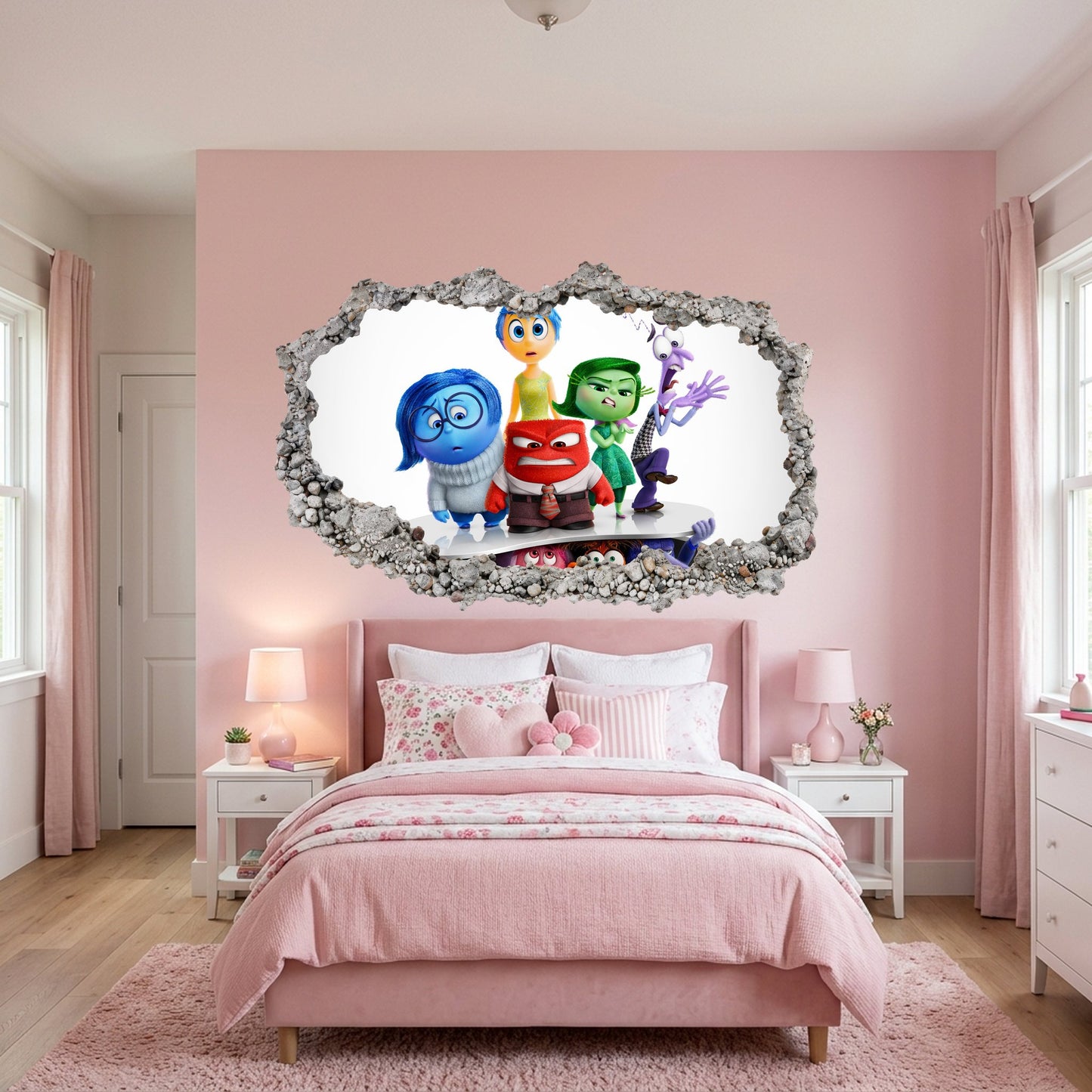 Inside Out 2 Disney Pixar Vinyl Mural Smashed Brick Decal 289