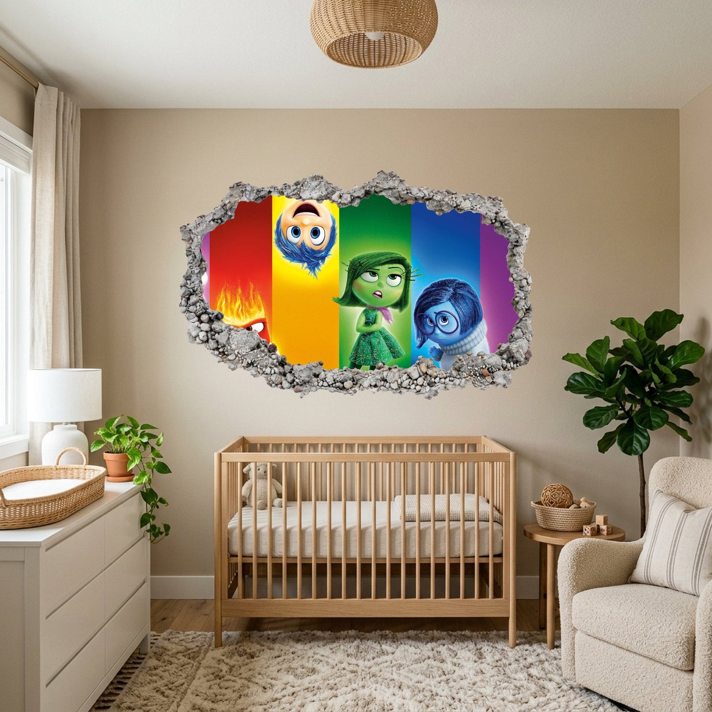 Inside Out 2 Disney Pixar Wall Art Sticker Smashed Brick Decal 318
