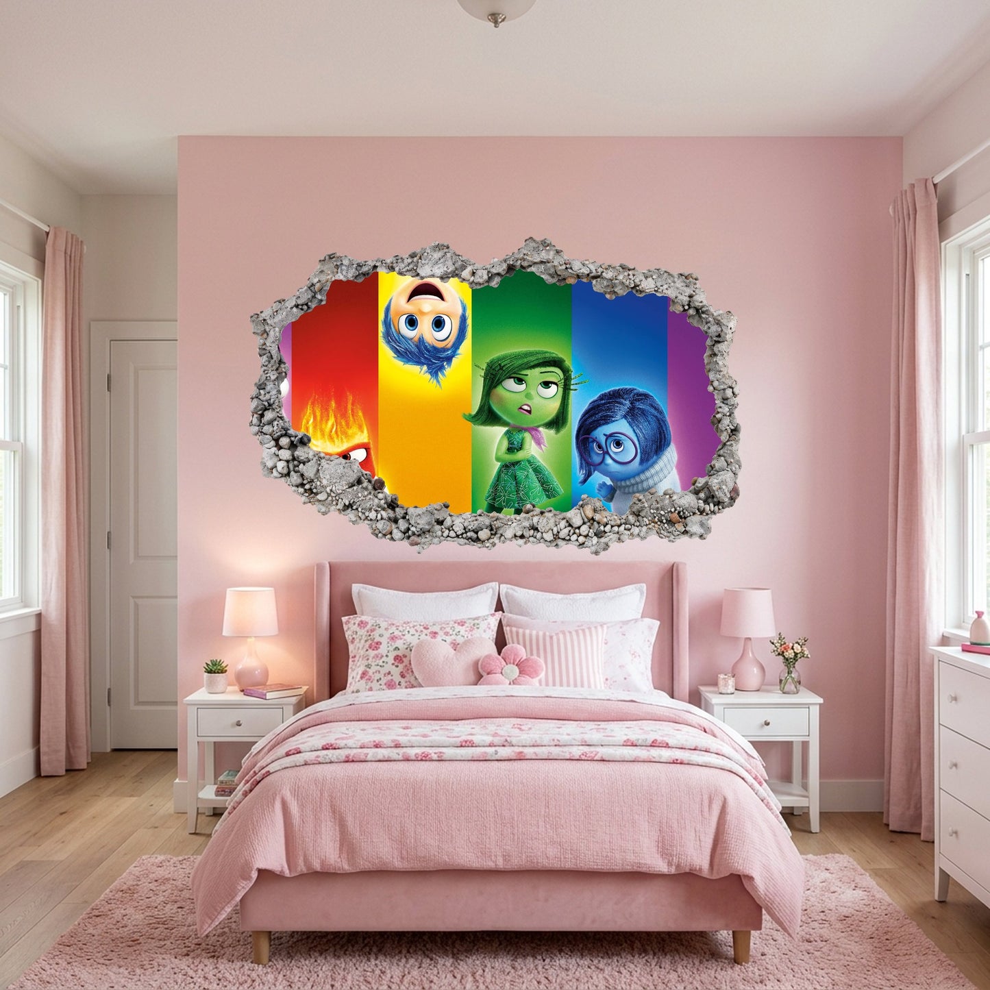 Inside Out 2 Disney Pixar Wall Art Sticker Smashed Brick Decal 318