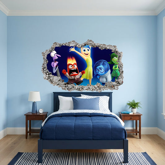 Inside Out 2 Movie Emotions 3D Effect Sticker Playroom Art Decal 316