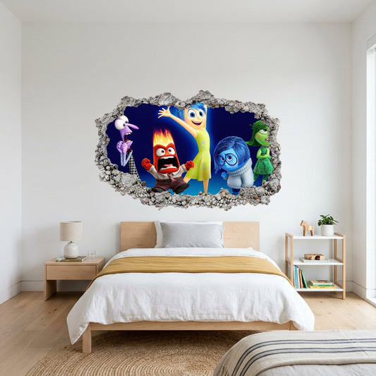 Inside Out 2 Movie Emotions 3D Effect Sticker Playroom Art Decal 316