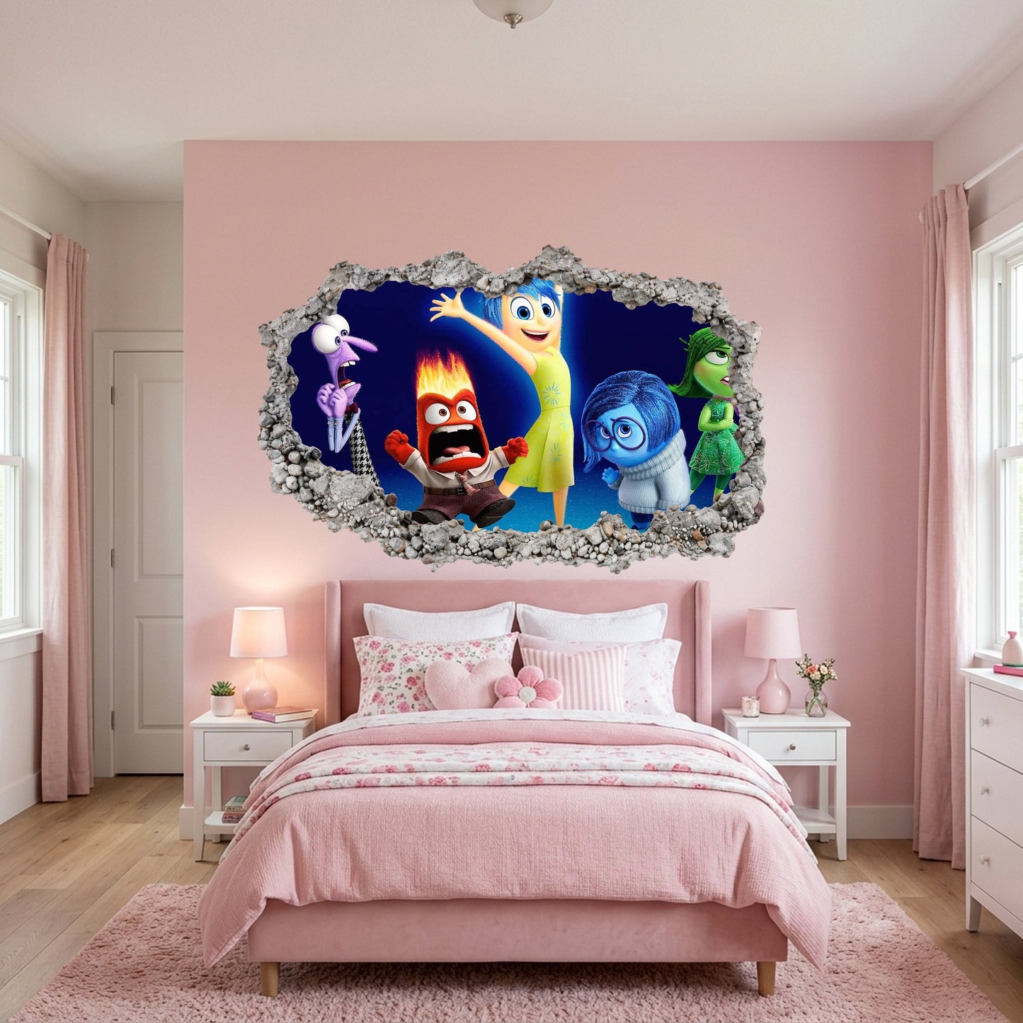 Inside Out 2 Movie Emotions 3D Effect Sticker Playroom Art Decal 316