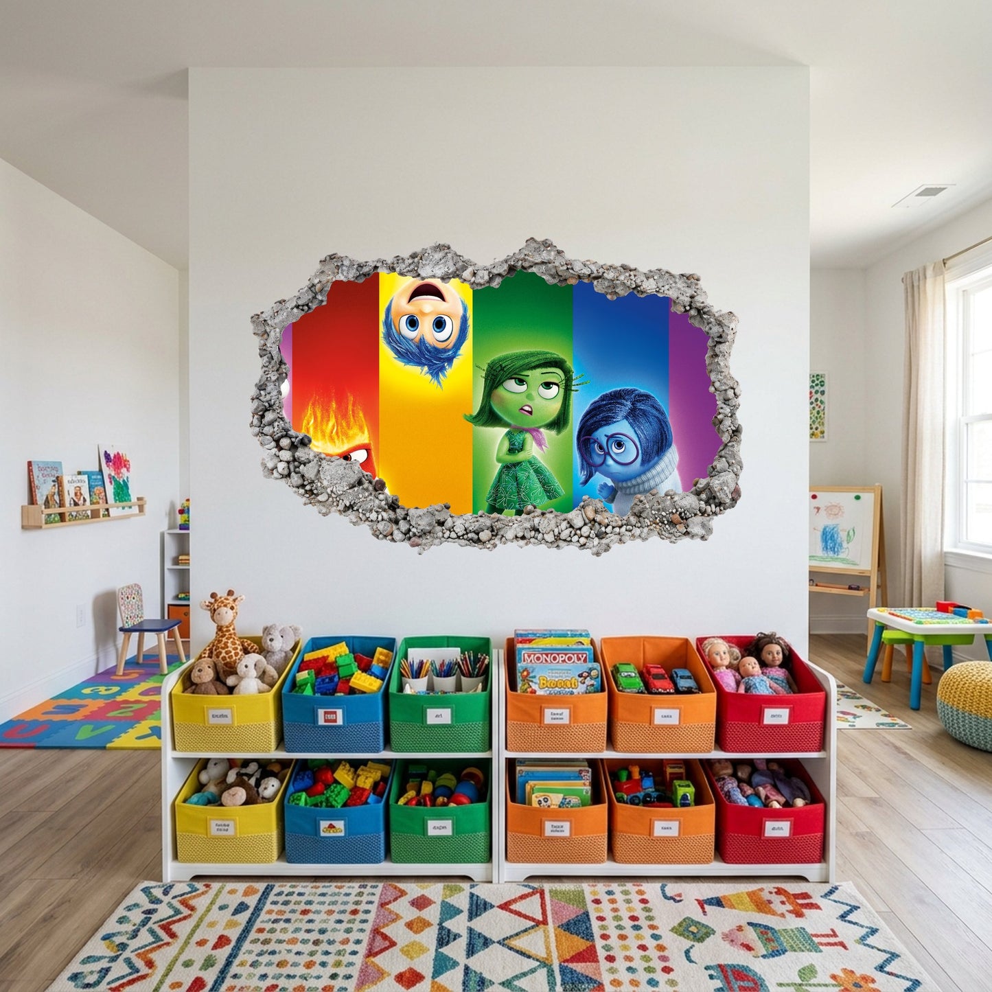 Inside Out 2 Movie Emotions 3D Smashed Wall Decal 3D Effect Sticker 332