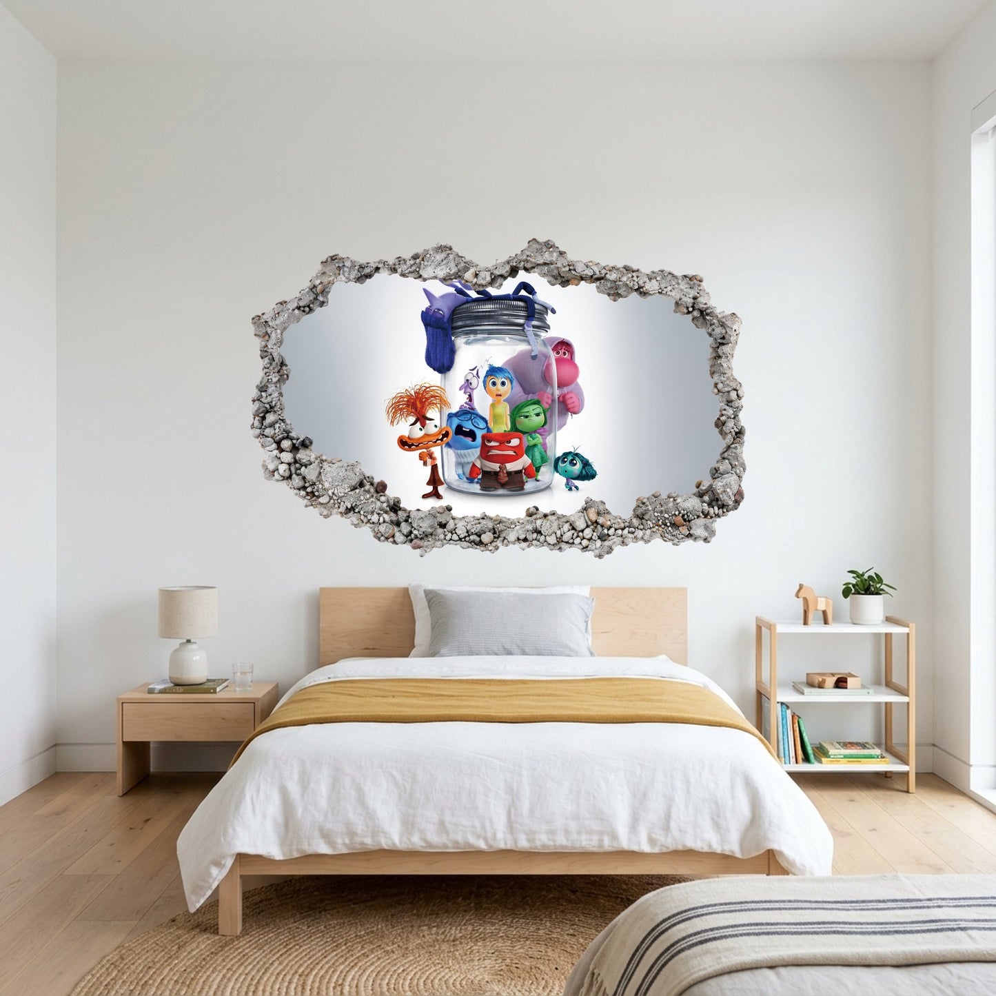 Inside Out 2 Movie Emotions 3D Smashed Wall Decal Vinyl Mural 317