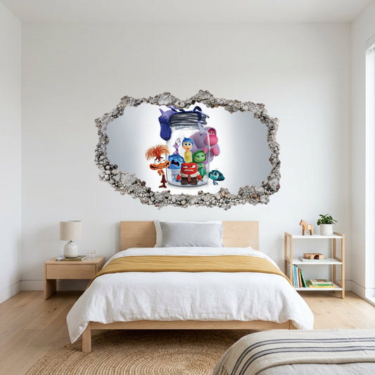 Inside Out 2 Movie Emotions 3D Smashed Wall Decal Vinyl Mural 317