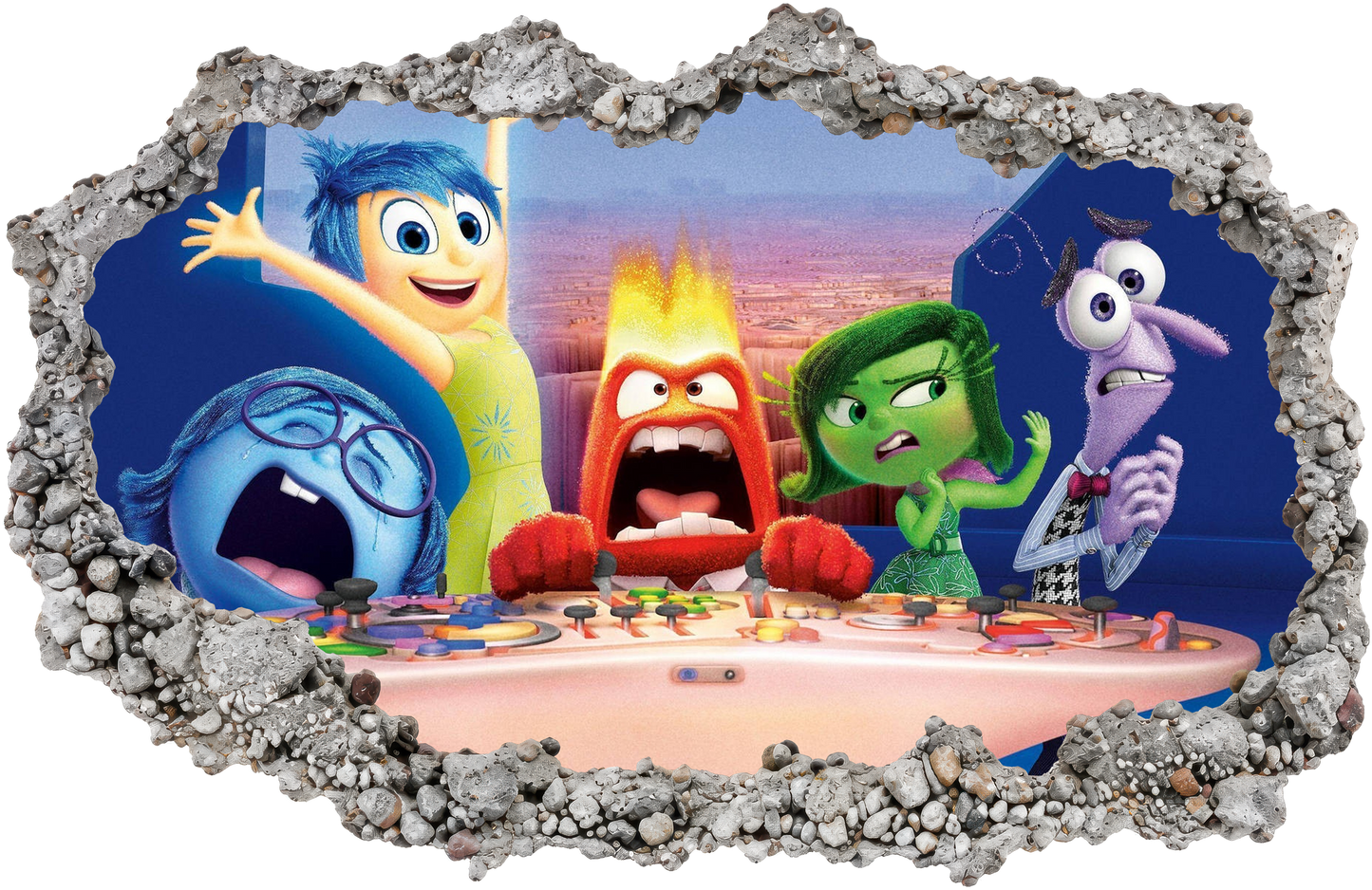 Inside Out 2 Movie Emotions Bedroom Decor 3D Wall Hole Decal 286