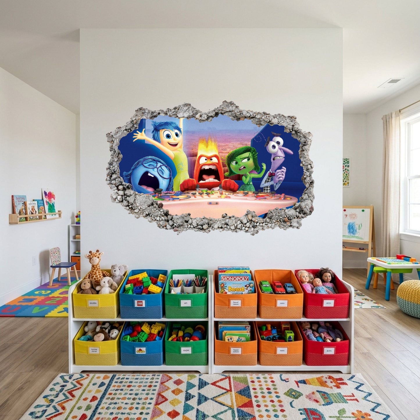 Inside Out 2 Movie Emotions Bedroom Decor 3D Wall Hole Decal 286