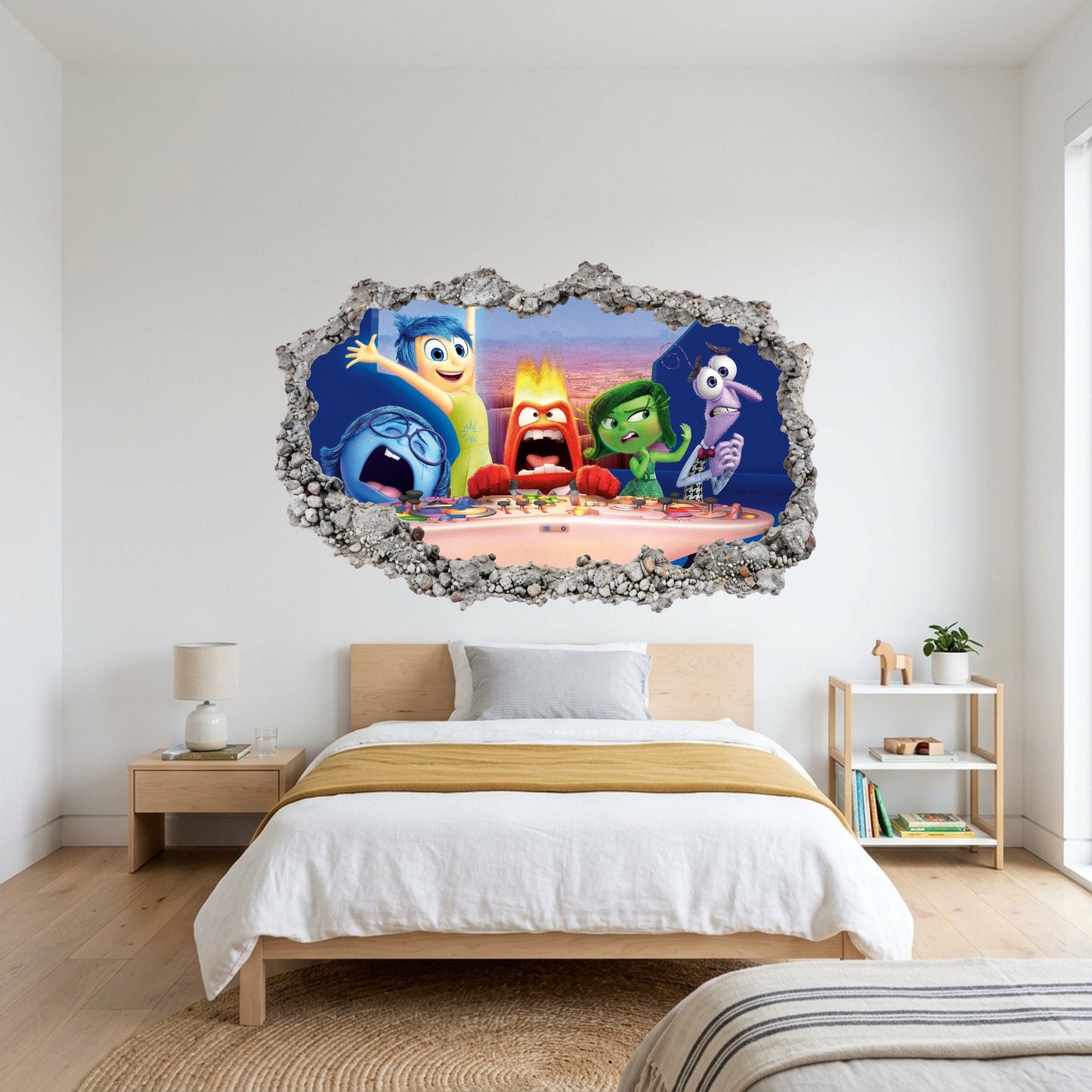 Inside Out 2 Movie Emotions Bedroom Decor 3D Wall Hole Decal 286