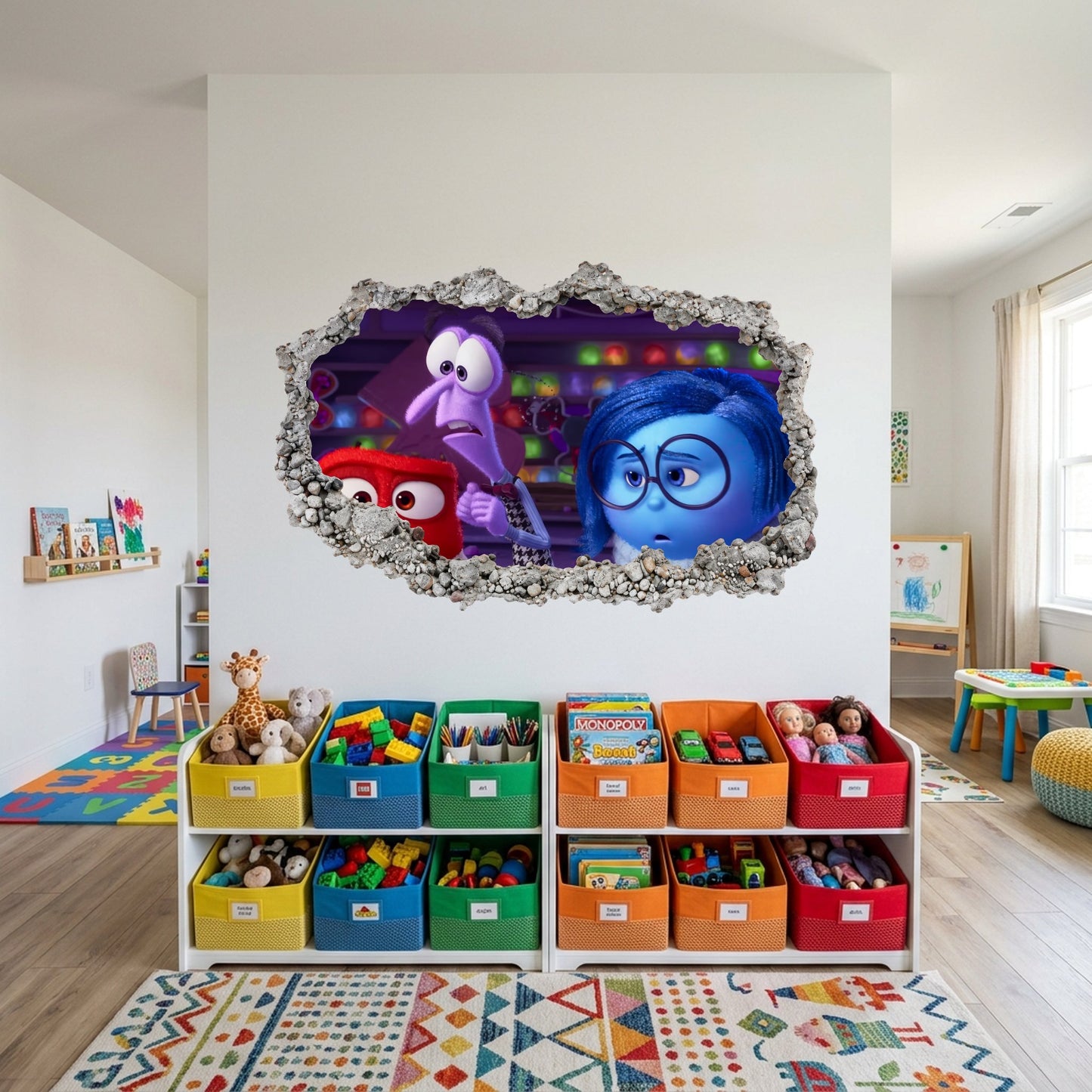 Inside Out 2 Movie Emotions Smashed Brick Decal Kids Room Decor 279