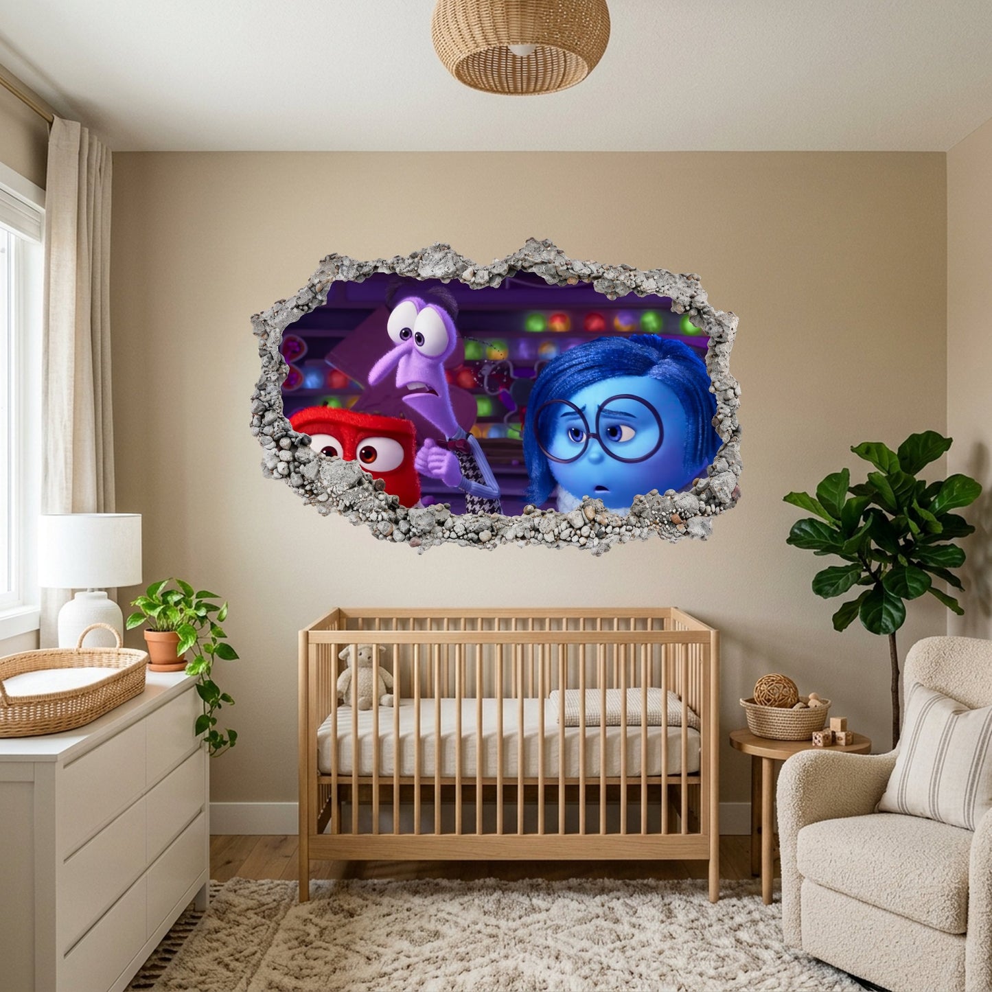 Inside Out 2 Movie Emotions Smashed Brick Decal Kids Room Decor 279