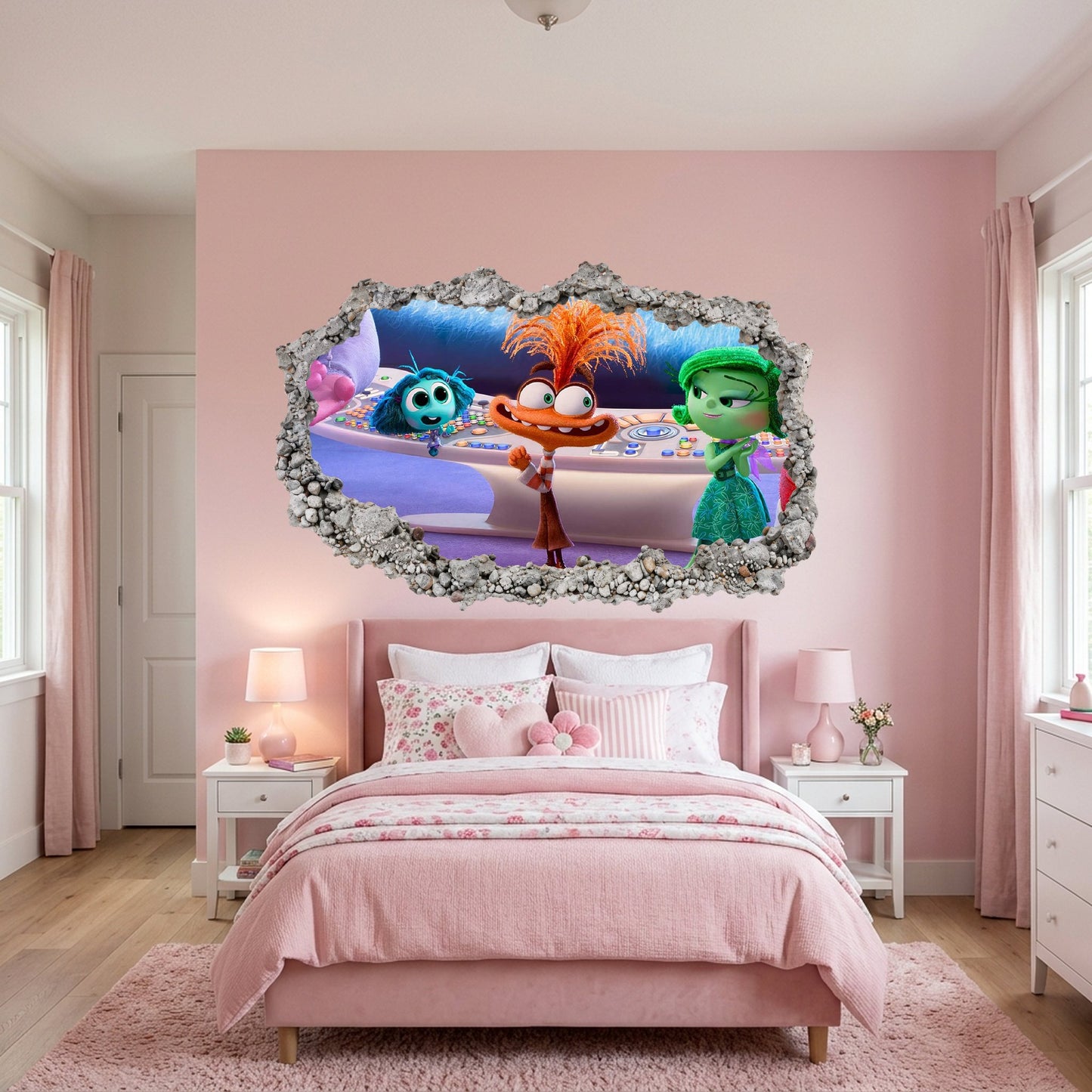 Inside Out 2 Movie Emotions Vinyl Mural Bedroom Decor 336