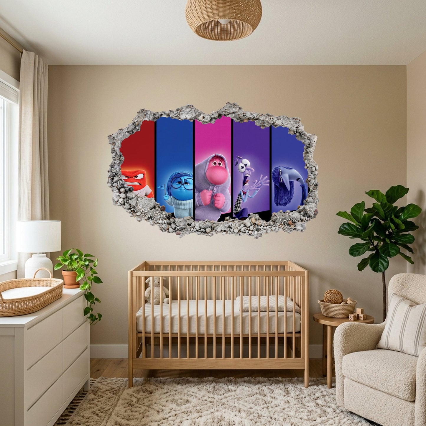 Inside Out Joy Anxiety 3D Effect Sticker Kids Room Decor 307