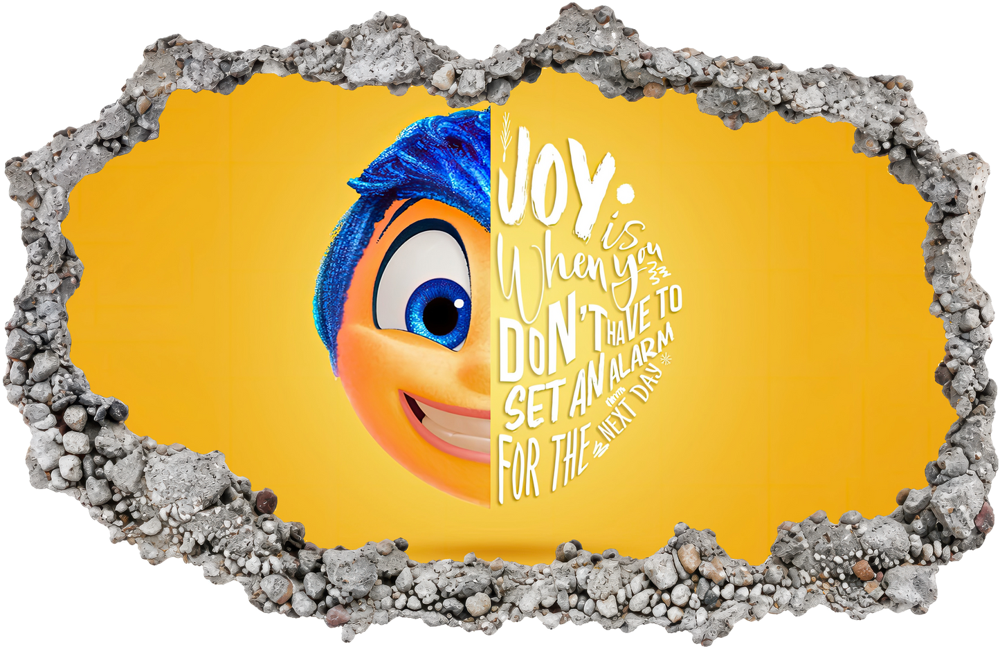 Inside Out Joy Anxiety 3D Wall Hole Decal Bedroom Decor 293