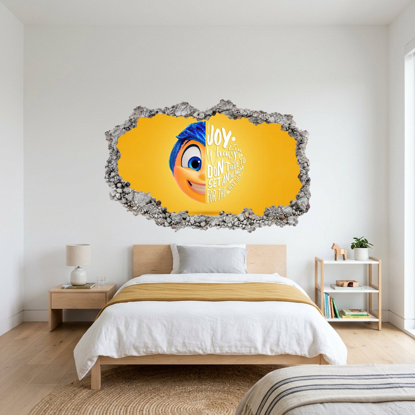 Inside Out Joy Anxiety 3D Wall Hole Decal Bedroom Decor 293