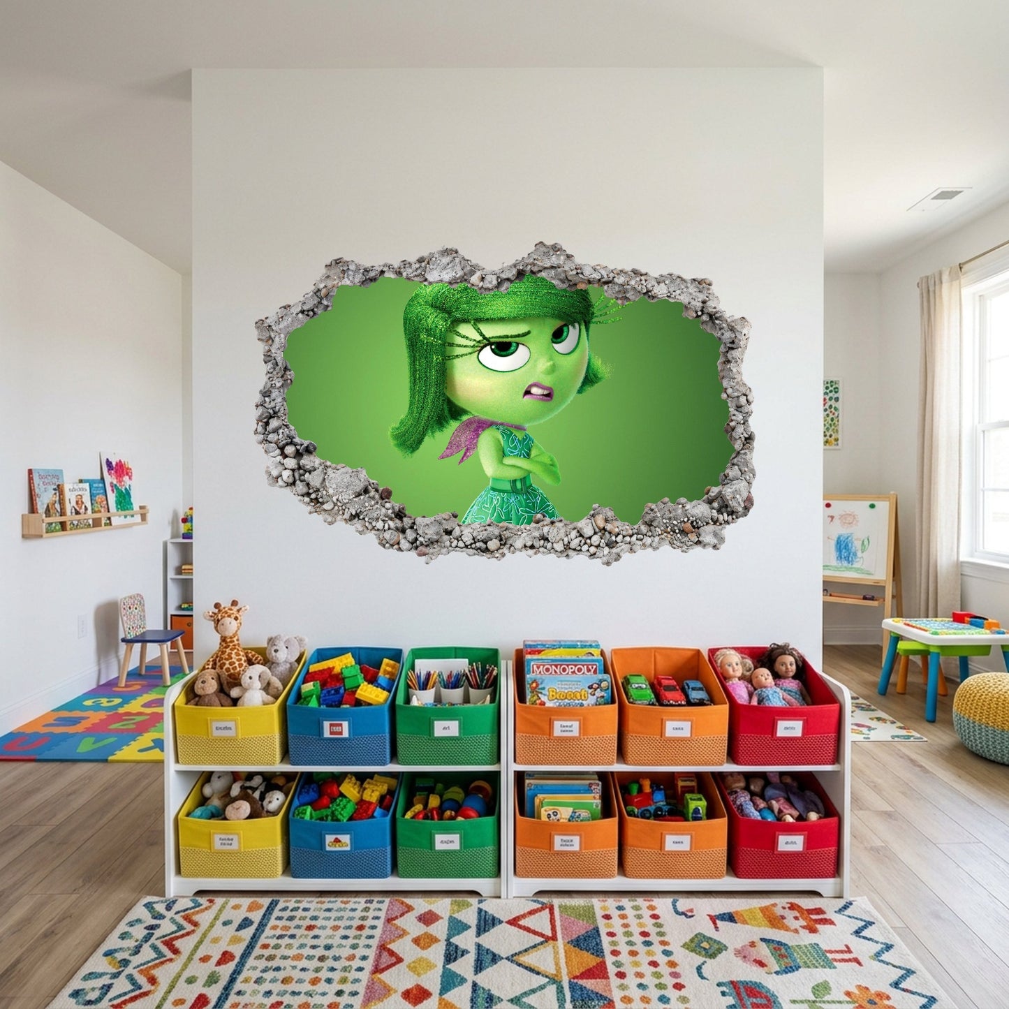Inside Out Joy Anxiety 3D Wall Hole Decal Bedroom Decor 322