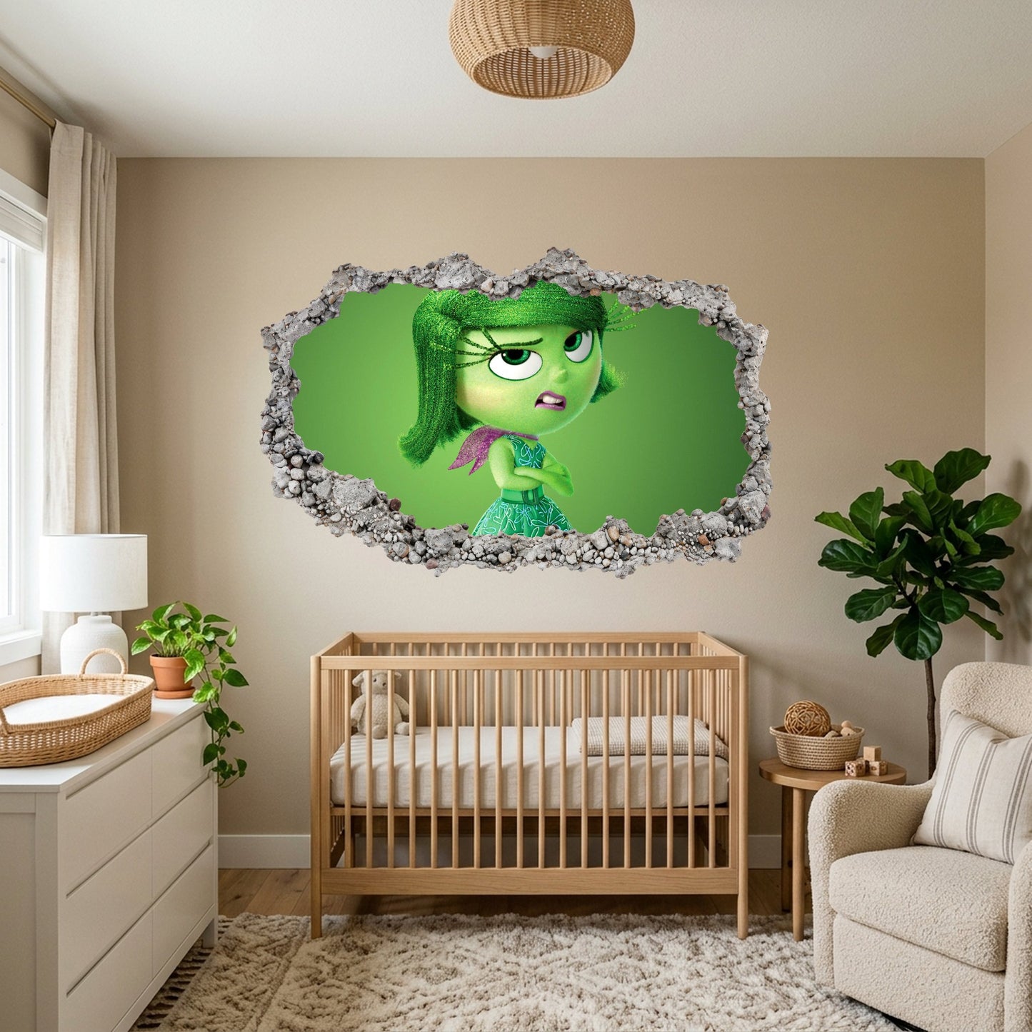 Inside Out Joy Anxiety 3D Wall Hole Decal Bedroom Decor 322