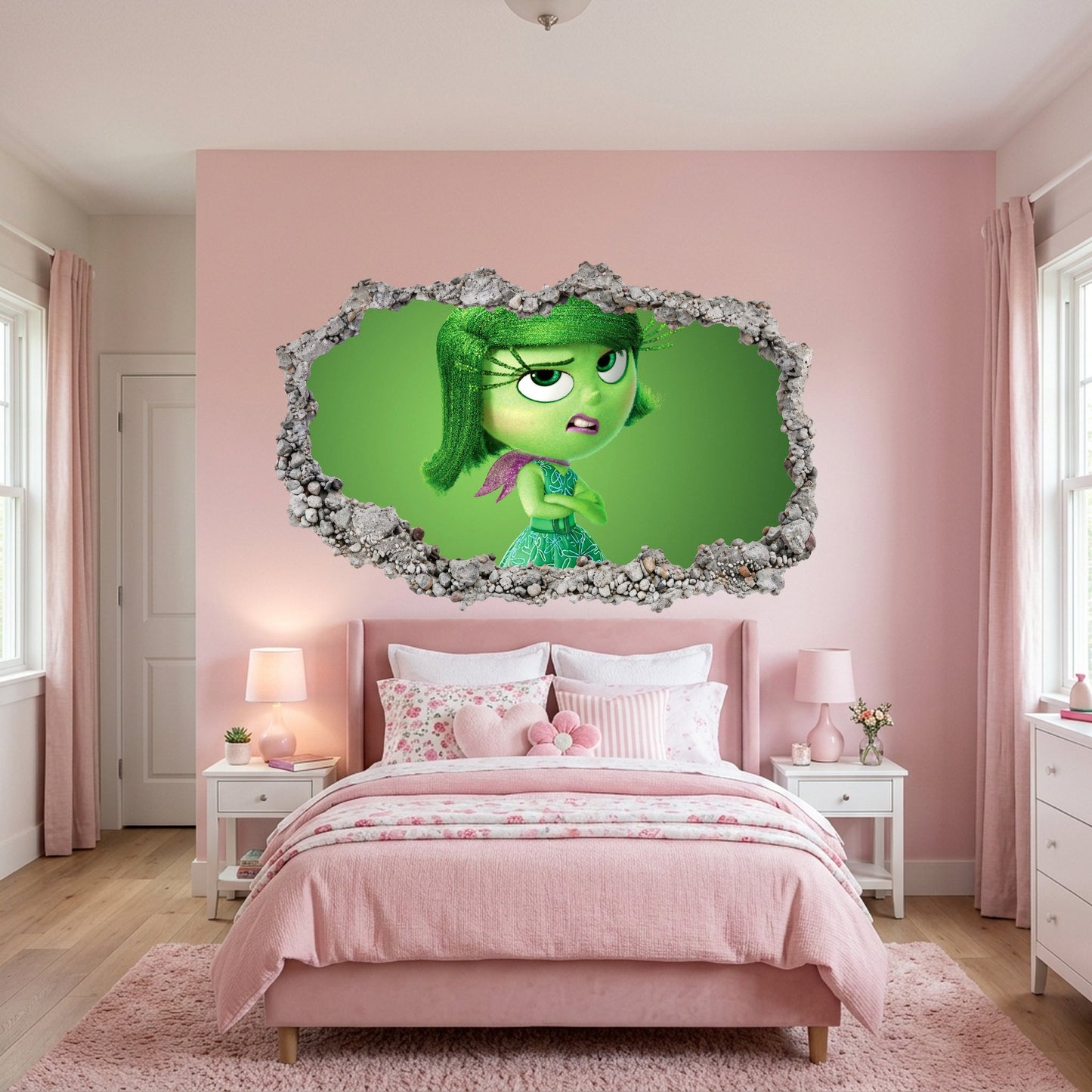 Inside Out Joy Anxiety 3D Wall Hole Decal Bedroom Decor 322