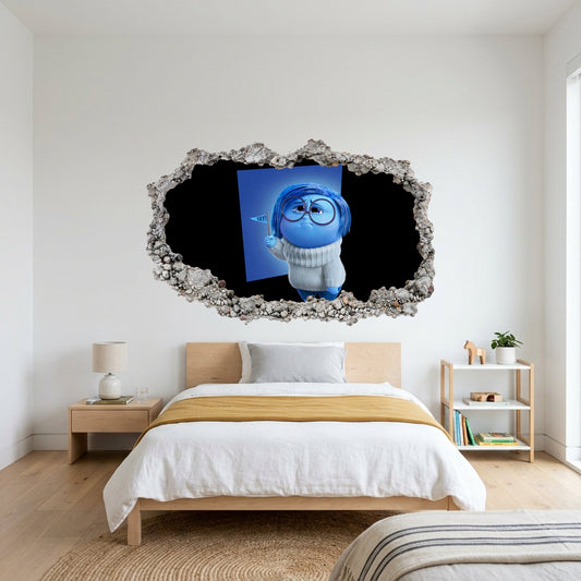 Inside Out Joy Anxiety Bedroom Decor 3D Wall Hole Decal 296