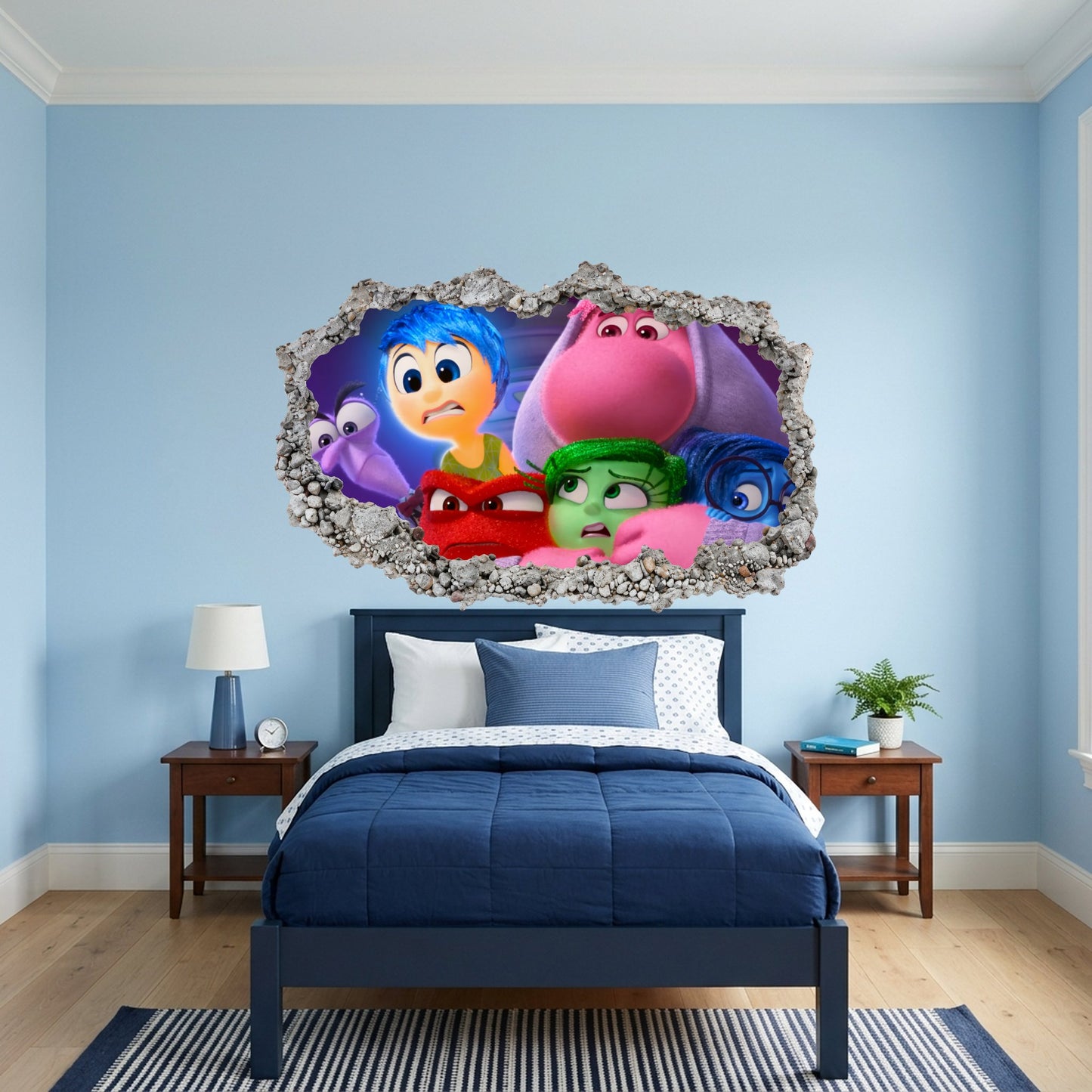 Inside Out Joy Anxiety Kids Room Decor 3D Smashed Wall Decal 280