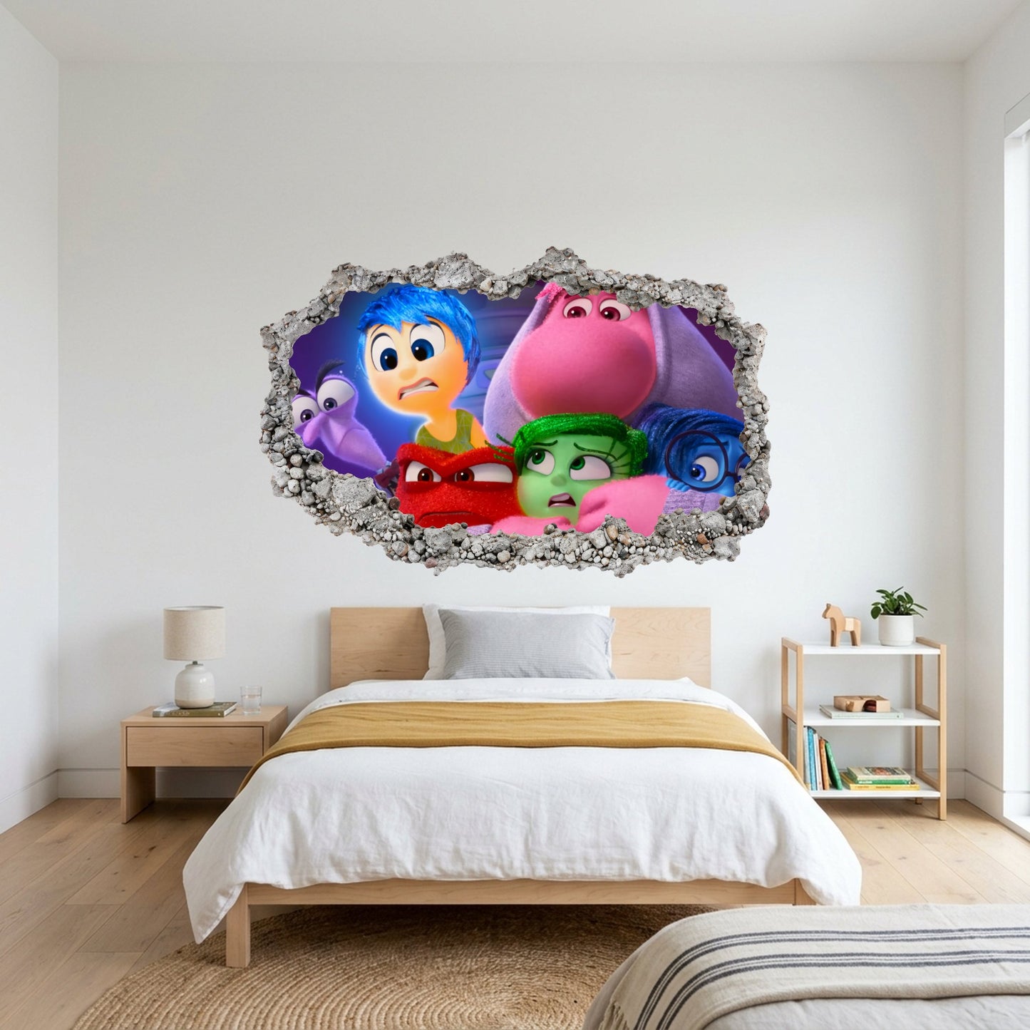 Inside Out Joy Anxiety Kids Room Decor 3D Smashed Wall Decal 280