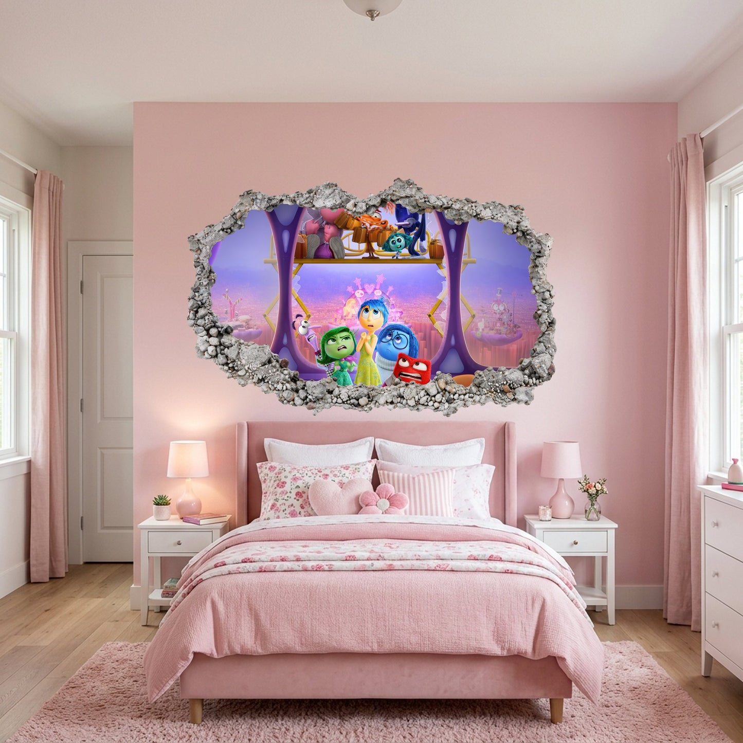 Inside Out Joy Anxiety Playroom Art Decal Smashed Brick Decal 312