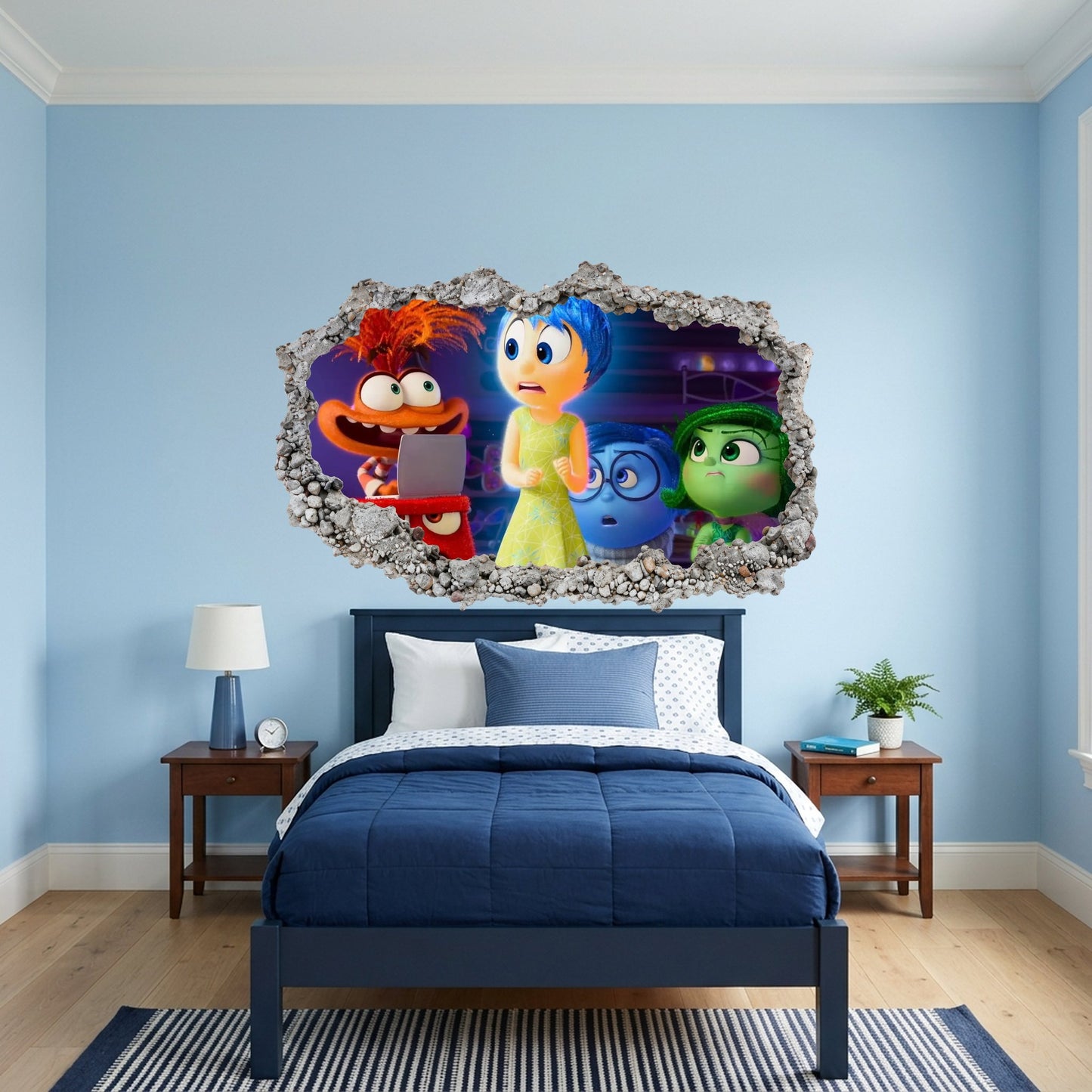 Inside Out Joy Anxiety Vinyl Mural 3D Wall Hole Decal 334