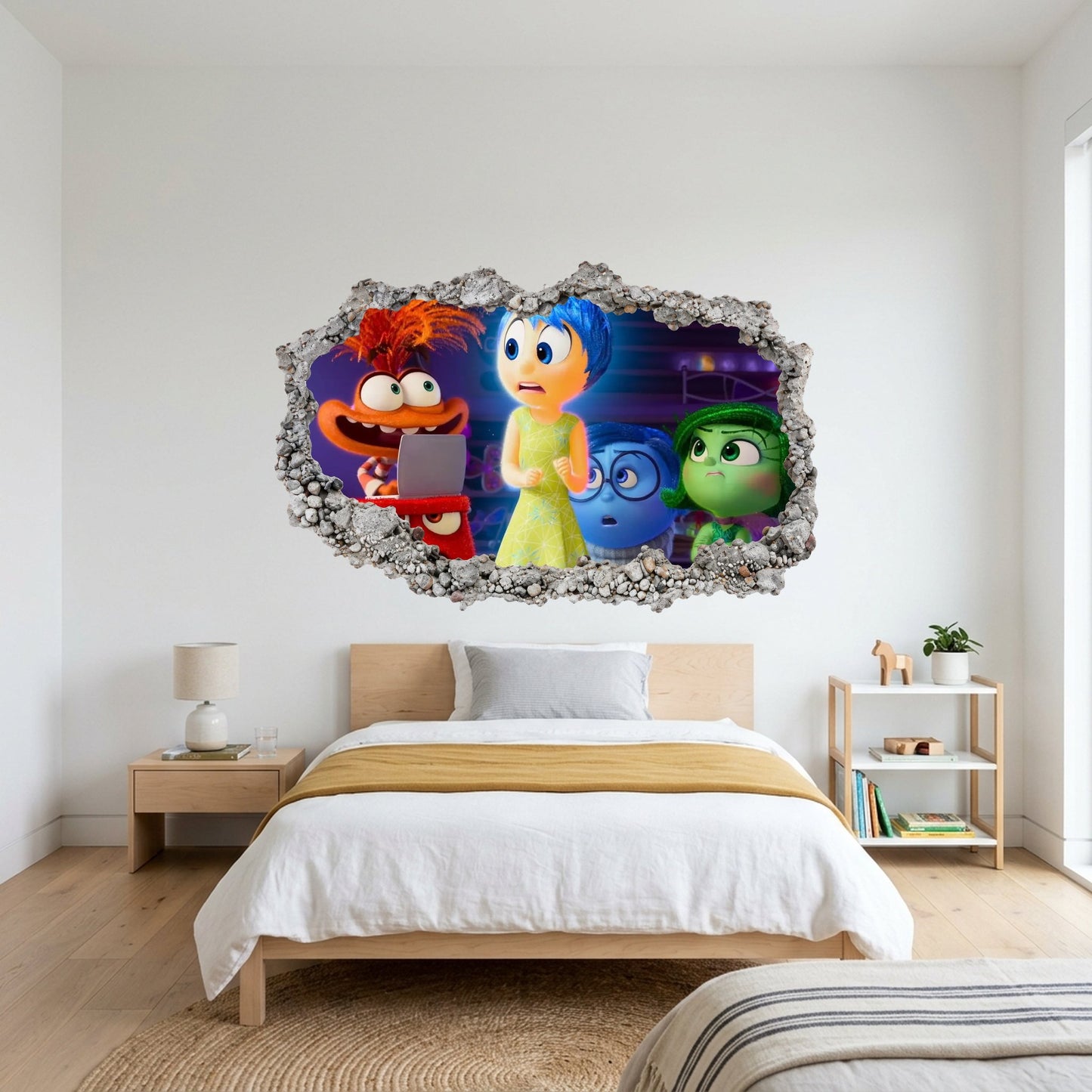 Inside Out Joy Anxiety Vinyl Mural 3D Wall Hole Decal 334