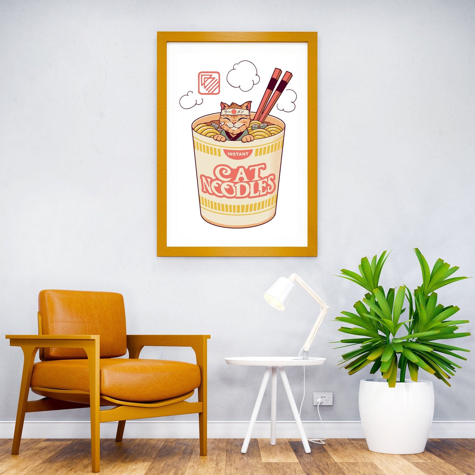 Instant Cat Noodles Asian Style Poster | Wall Art for Home & Office | High-Quality Print - High-Quality Visual Display