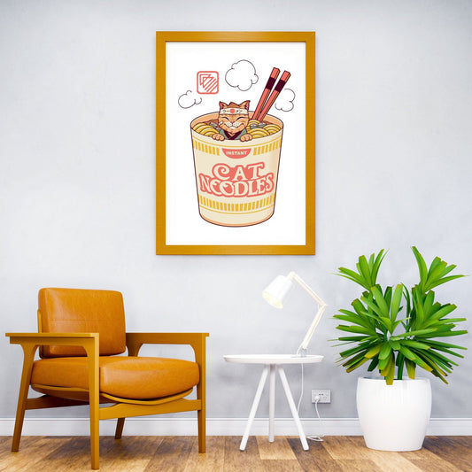 Instant Cat Noodles Asian Style Poster | Wall Art for Home & Office | High-Quality Print - High-Quality Visual Display