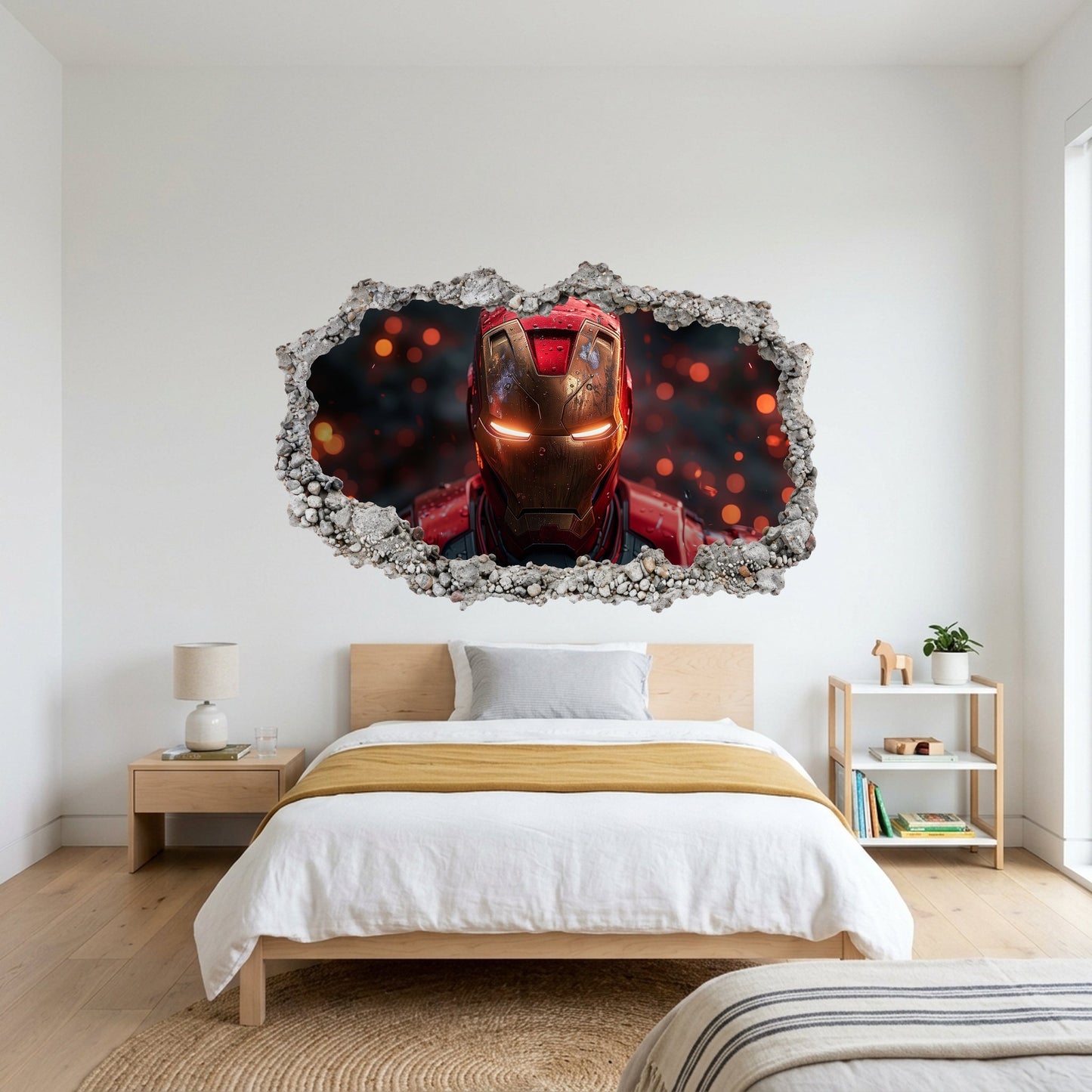 Iron Man Avengers Marvel Comics Smashed Brick Decal Bedroom Decor 081