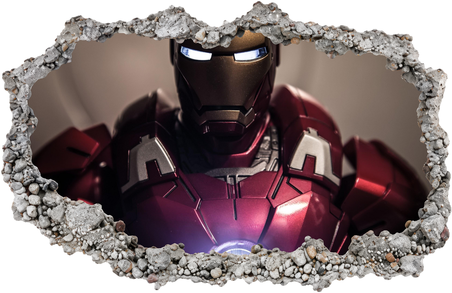 Iron Man Avengers Marvel Comics Smashed Brick Decal Playroom Art Decal 082