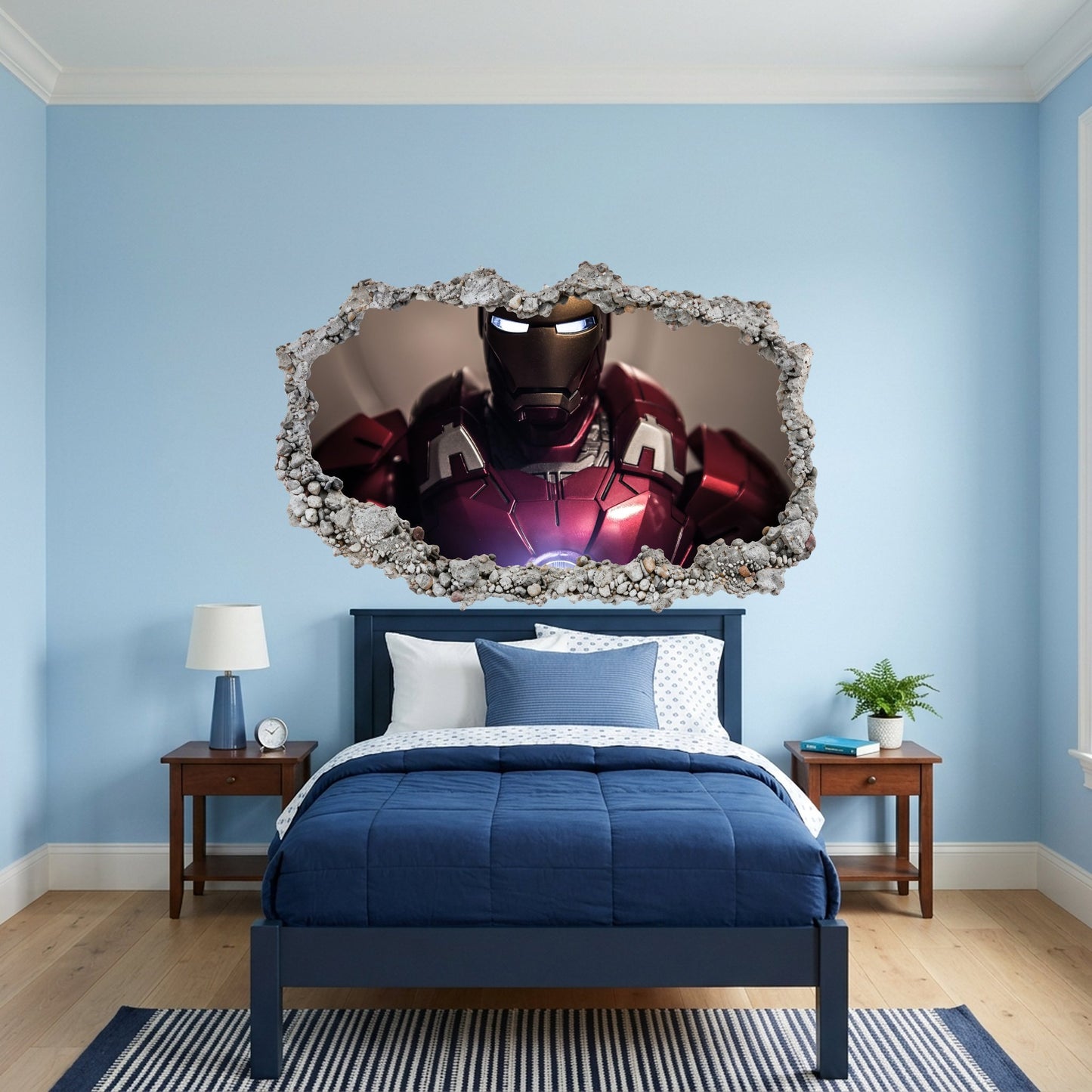 Iron Man Avengers Marvel Comics Smashed Brick Decal Playroom Art Decal 082