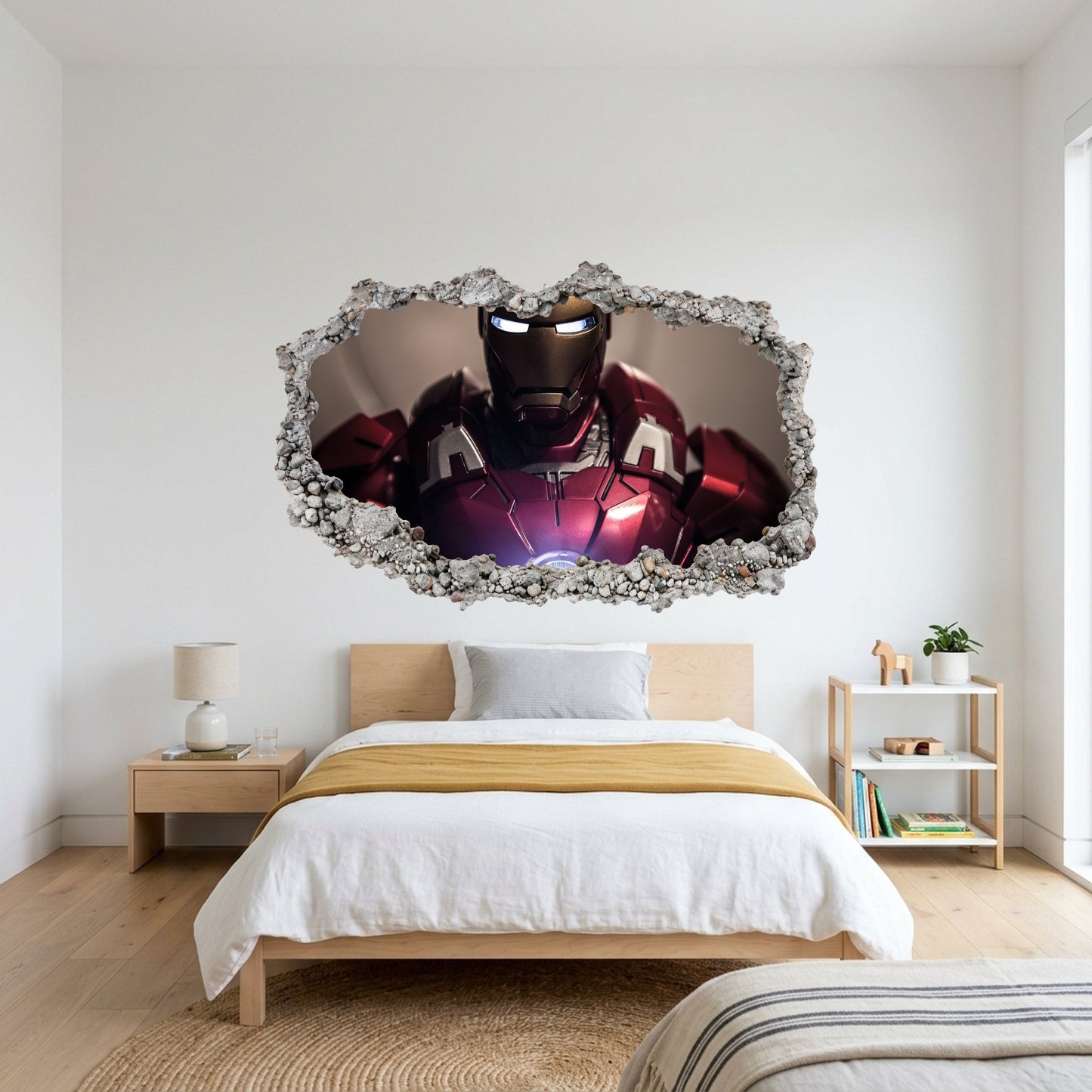 Iron Man Avengers Marvel Comics Smashed Brick Decal Playroom Art Decal 082