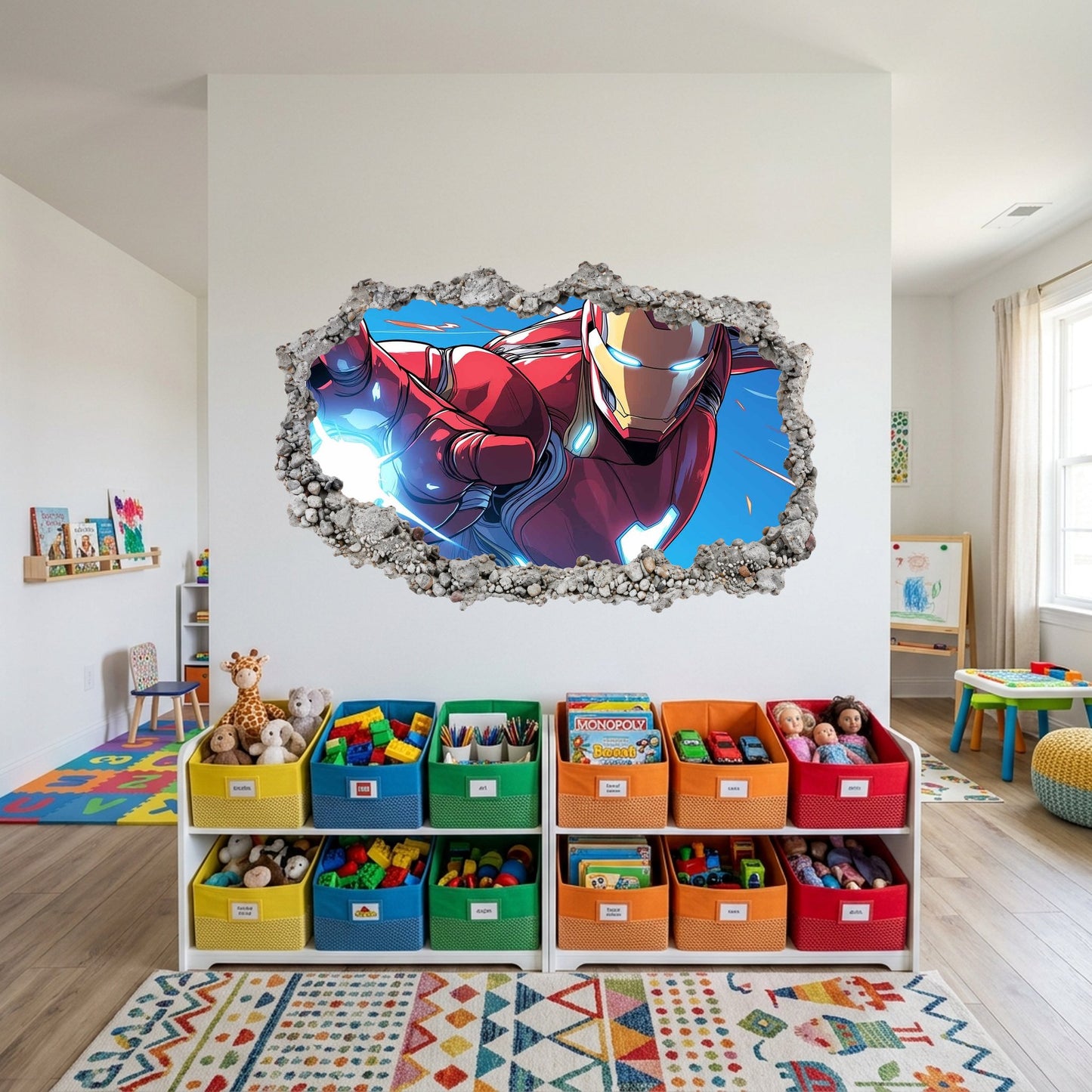 Iron Man Superhero 3D Effect Sticker Bedroom Decor 091