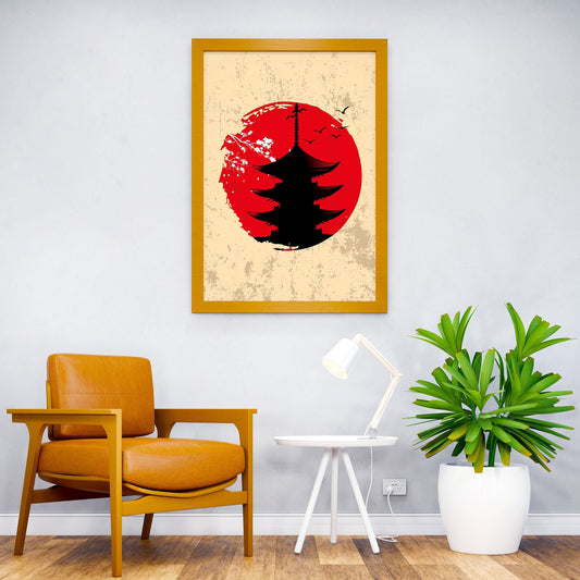 JAPANESE HOUSE SILHOUETTE Asian Style Poster | Wall Art for Home & Office | High-Quality Print - High-Quality Visual Display