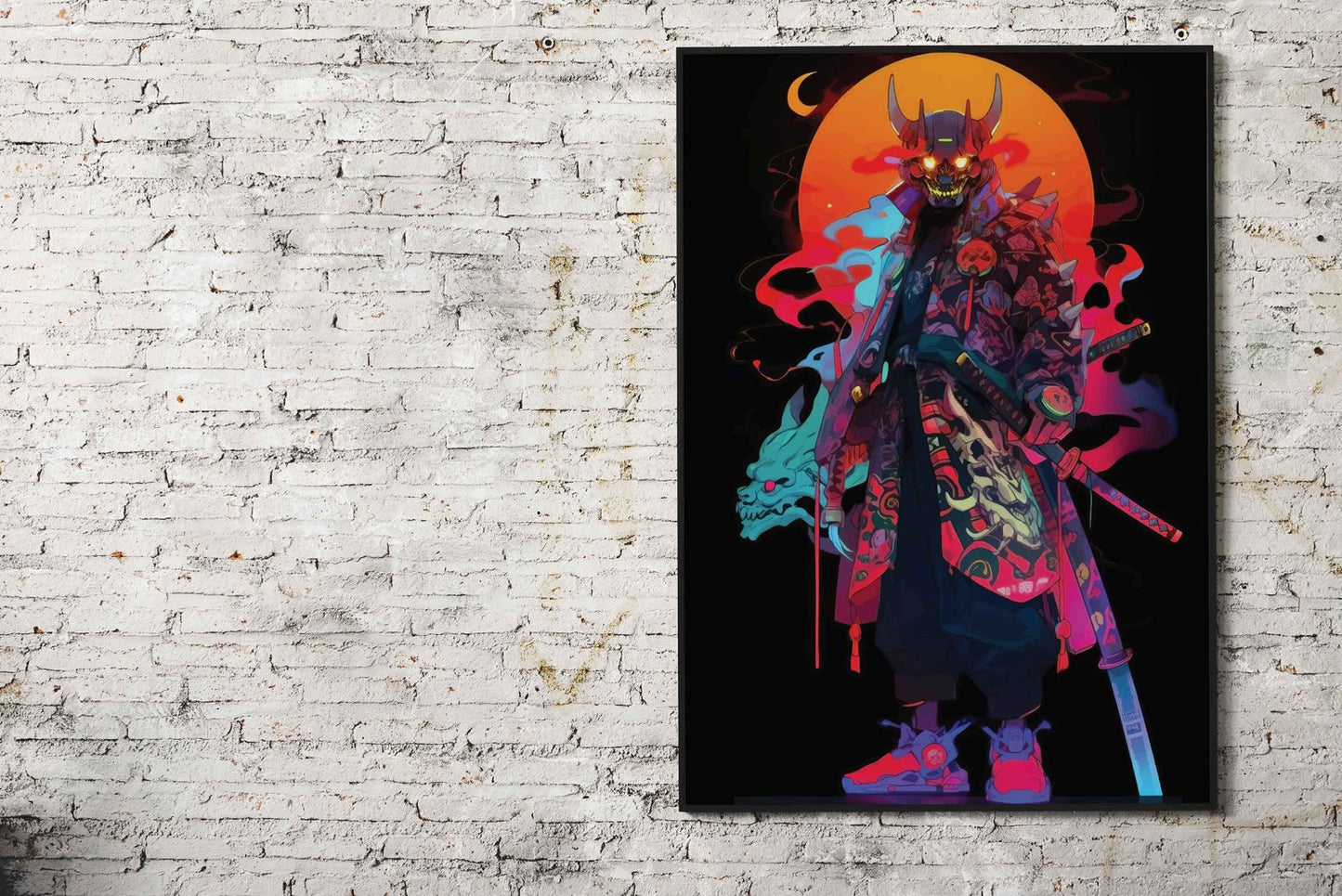 JAPANESE ONI SAMURAI ART Asian Style Poster | Wall Art for Home & Office | High-Quality Print - High-Quality Visual Display