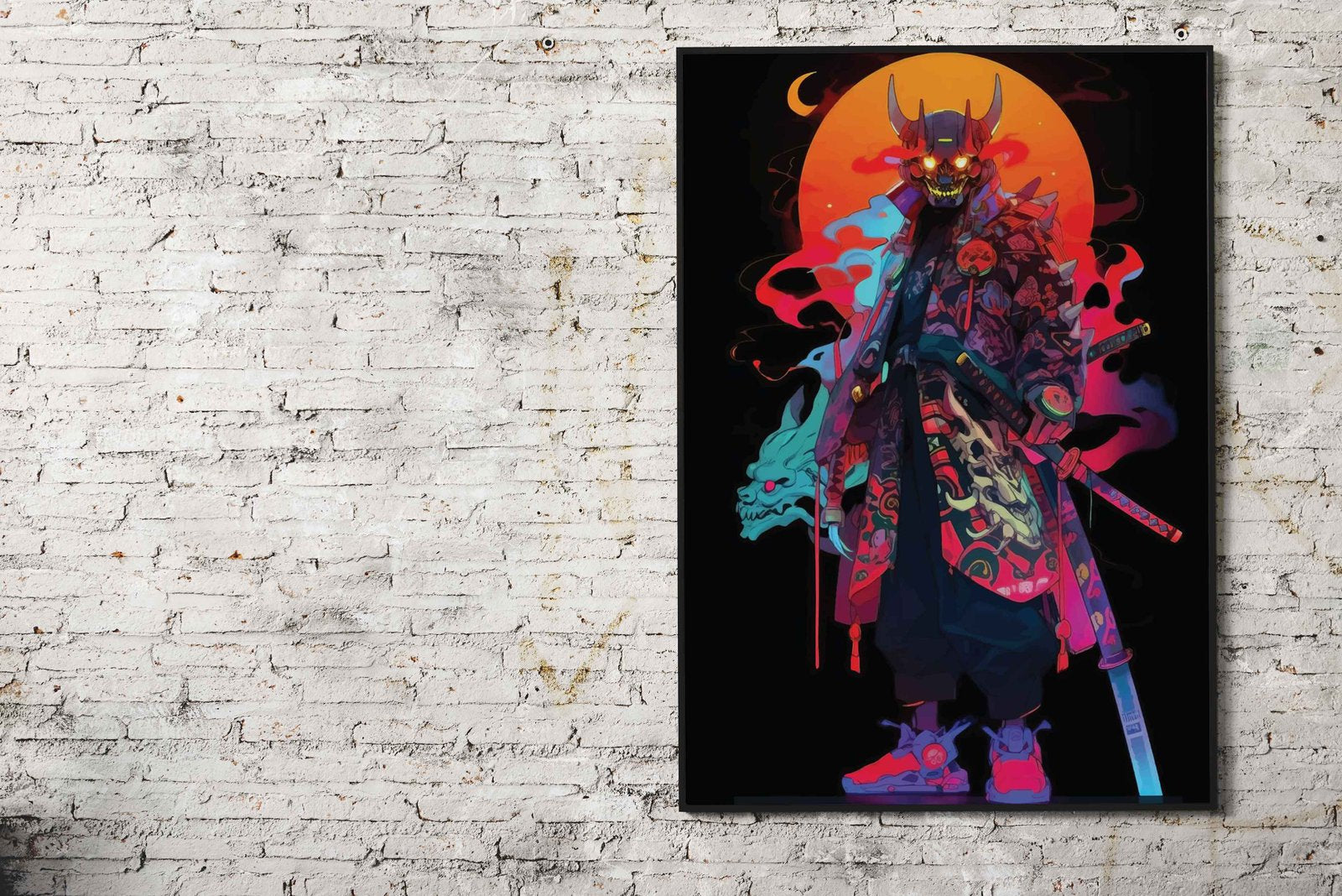 JAPANESE ONI SAMURAI ART Asian Style Poster | Wall Art for Home & Office | High-Quality Print - High-Quality Visual Display