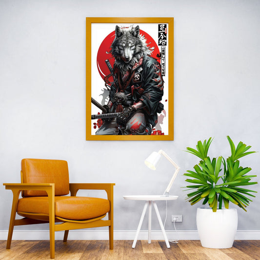 JAPANESE WOLF ART POSTER Asian Style Poster | Wall Art for Home & Office | High-Quality Print - High-Quality Premium Wall Art Decor Sticker