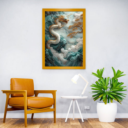 Jade Dragon Wall Art Asian Style Poster | Wall Art for Home & Office | High-Quality Print - High-Quality Visual Display