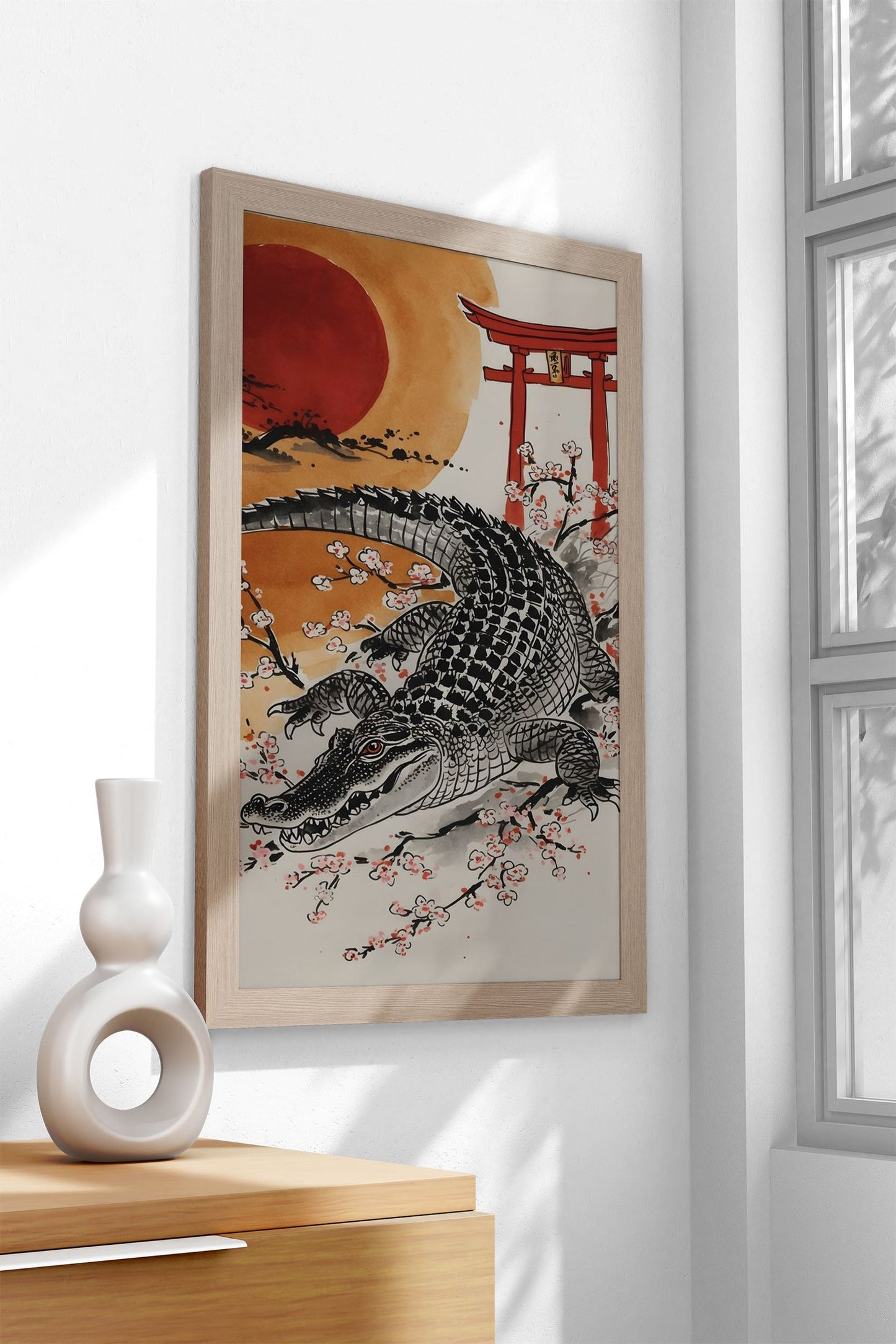 Japan Alligator Painting Asian Style Poster | Wall Art for Home & Office | High-Quality Print
