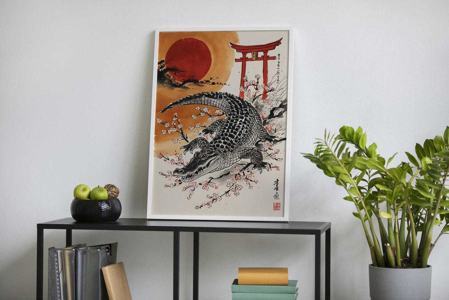 Japan Alligator Painting Asian Style Poster | Wall Art for Home & Office | High-Quality Print