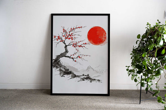 Japan Art Cherry Blossoms Asian Style Poster | Wall Art for Home & Office | High-Quality Print - High-Quality Visual Display