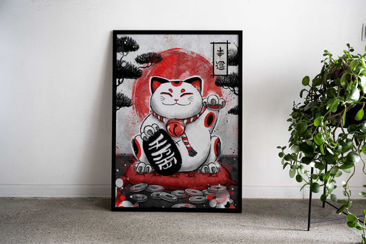 Japan Art Lucky Cat Asian Style Poster | Wall Art for Home & Office | High-Quality Print - High-Quality Visual Display
