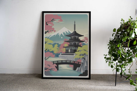 Japan Artwork Asian Temple Asian Style Poster | Wall Art for Home & Office | High-Quality Print - High-Quality Visual Display