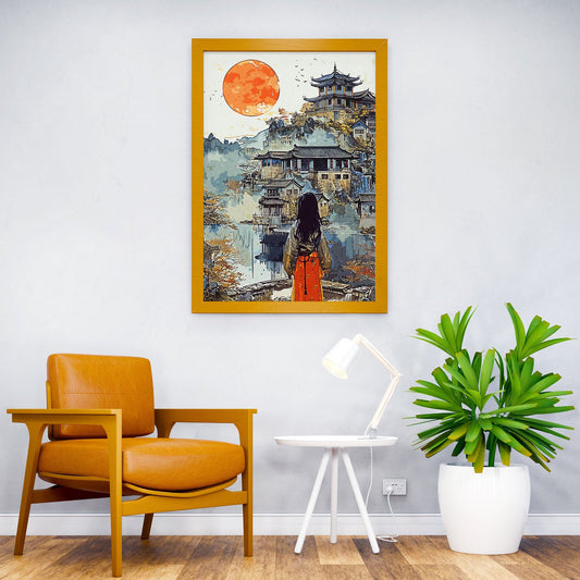 Japan Castle Art Asian Style Poster | Wall Art for Home & Office | High-Quality Print - High-Quality Visual Display