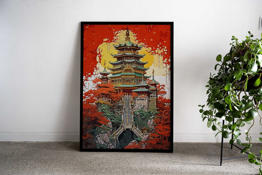 Japan Castle Asian Style Poster | Wall Art for Home & Office | High-Quality Print - High-Quality Visual Display